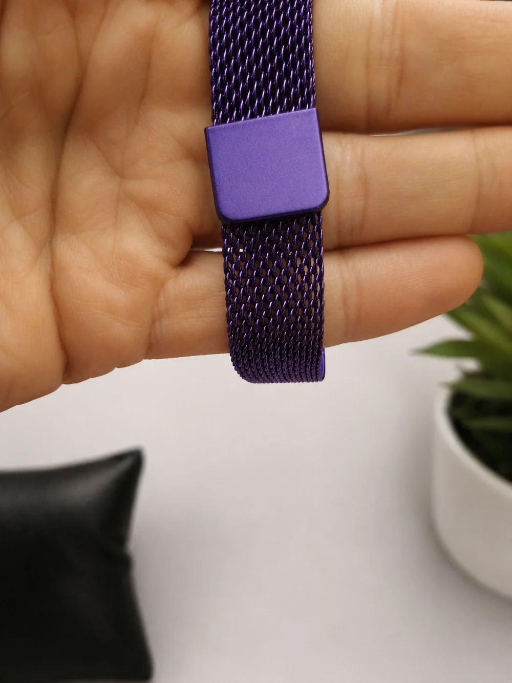 Purple Mesh Watch Rose Gold Markers